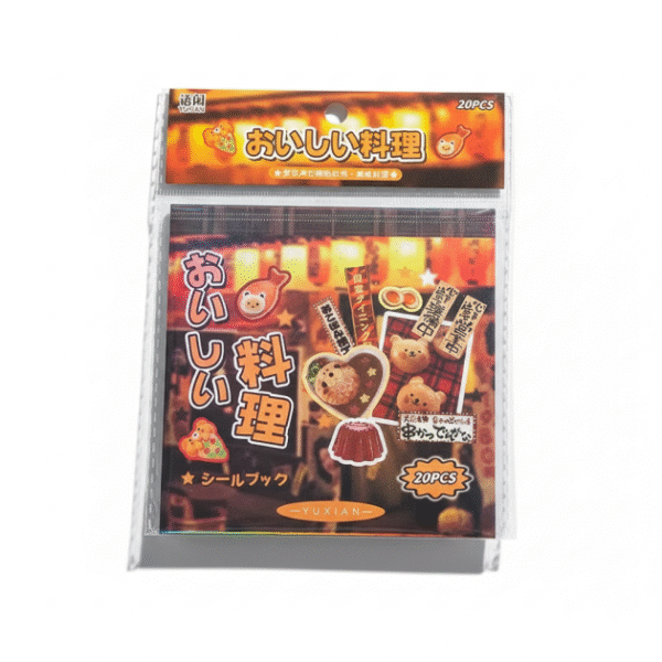 Japanese Showa Food-Themed 20-Page Sticker Book